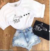 Camiseta E Bermuda T-Shirt Feminina - Tiro Certo