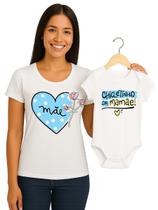 Camiseta e Body de Bebê Chicletinho da Mamãe Kit Tal Mãe Tal Filho