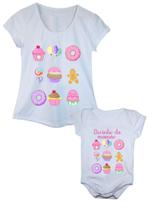 Camiseta e Body de Bebê Tal Mãe Tal Filha Docinho da Mamãe