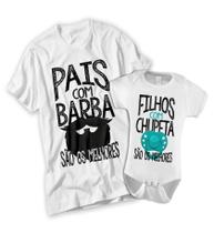 Camiseta E Body Presente Dia Dos Pais Pais Com Barba Menino