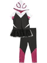 Camiseta e leggings de cosplay Marvel Spider-Gwen Ghost 5T Camiseta e leggings de cosplay Marvel Spider-Gwen Ghost 5T