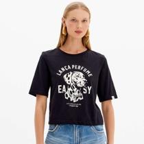 Camiseta Easy Lança Perfume Baby look In25 Preto Feminino Camiseta Easy Lança Perfume Baby look In25 Preto Feminino