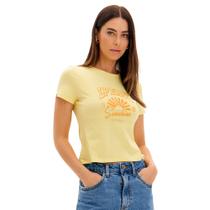 Camiseta Easy Lança Perfume Baby Look Pr25 Amarelo Feminino