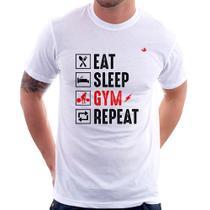 Camiseta Eat, Sleep, Gym, Repeat - Foca na Moda