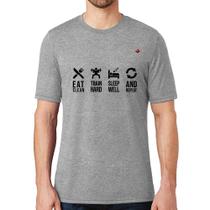 Camiseta Eat, train, sleep, repeat - Foca na Moda
