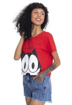 Camiseta Ecko Feminina Collab Gato Félix Smile Vermelha