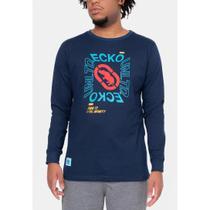 Camiseta Ecko Untd Masculina Manga Longa Azul Hipinose