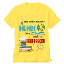 Camiseta Educação Infantil amarela Professora Pedagogia