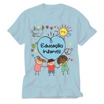 Camiseta Educação Infantil azul Professora Pedagogia Educar - VIDAPE