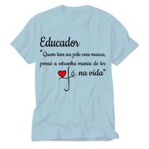 Camiseta Educação Infantil azul Professora Pedagogia Educar