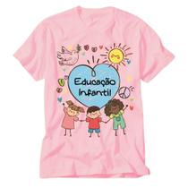 Camiseta Educação Infantil Rosa Professora educar com amor - VIDAPE
