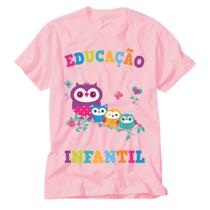 Camiseta Educação Infantil Rosa Professora educar com amor - VIDAPE