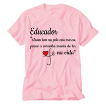 Camiseta Educação Infantil Rosa Professora educar com amor