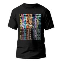 Camiseta Eevee Evoluções Unissex Camisa Anime Pokemon V17 Camiseta Eevee Evoluções Unissex Camisa Anime Pokemon V17