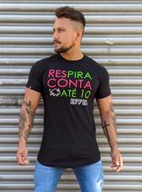 Camiseta Effel Culture Preta Respira Conta Ate 10 Long Fit Gg