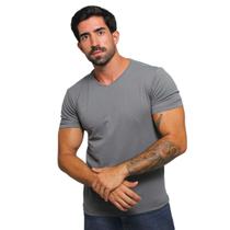 Camiseta Egipcio Manga Curta Slim Masculina Gola V