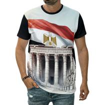 Camiseta Egito Bandeira País Templo Egípcio Antigo Nação