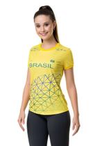 Camiseta Elite Brasil Letter Feminina - Amarelo e Verde