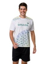 Camiseta Elite Brasil Letter Masculino - Branco e Verde