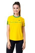 Camiseta Elite Brasil Logo Feminina - Amarelo e Verde