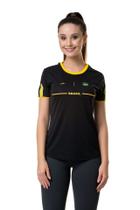 Camiseta Elite Brasil Logo Feminina - Preto e Amarelo