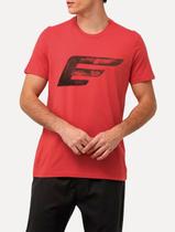 Camiseta Ellus Masculina Cotton Fine Maxi Splash Logo Vermelho Cereja