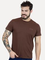 Camiseta Ellus Masculina Cotton Fine Snake Logo Marrom Camiseta Ellus Masculina Cotton Fine Snake Logo Marrom
