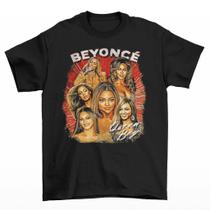 Camiseta em Algodão da Cantora Pop Beyoncé Arte Personalizada Camiseta em Algodão da Cantora Pop Beyoncé Arte Personalizada