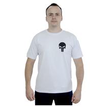 Camiseta em Algodão Masculina Feminina Básica Caveira Pequena