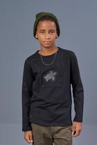 Camiseta em malha de algodão com efeito embossed Ok&Friends Camiseta em malha de algodão com efeito embossed Ok&Friends