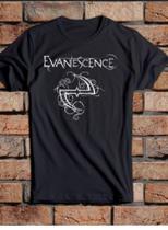 Camiseta em malha de algodão estampa evanescence Camiseta em malha de algodão estampa evanescence