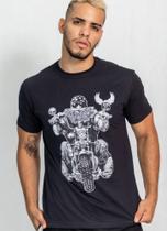 Camiseta em malha de algodão estampa moto Camiseta em malha de algodão estampa moto