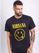 Camiseta em malha de algodão estampa nirvana Camiseta em malha de algodão estampa nirvana