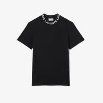 Camiseta em Piqué com Marca em Jacquard
