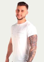 Camiseta em Poliamida Antiodor Pionieri Grafismo Branca