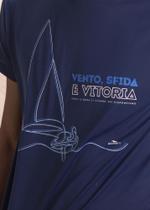 Camiseta em Poliamida Pionieri Antiodor UV 50 Vento, Sfida e Vitoria Azul