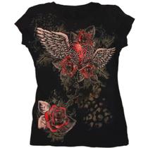 Camiseta Emo Grunge Top de manga curta Y2k Vintage Streetwear feminina