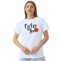 Camiseta Enfermagem Camisa Personalizada Blusa Adulto Algodão com Poliéster