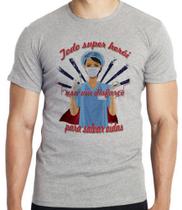 Camiseta Enfermeira super herói salvar vidas Blusa criança infantil juvenil adulto camisa tamanhos