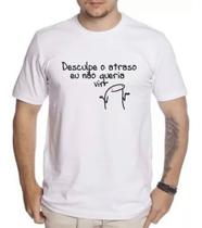 Camiseta Engraçada Flork Camisa Masculina Desculpe O Atraso