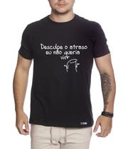 Camiseta Engraçada Flork Desculpe o Atraso Eu Não Queria Vir