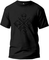 Camiseta Escudo Games Off T. Masculina Básica Fio 30.1 100% Algodão Manga Curta Premium