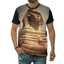 Camiseta Esfinge De Gizé Estátua Pedra Egito Faraó Quéfren