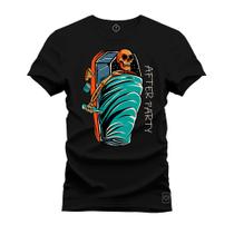 Camiseta Especial Plus Size Premium Estampada Caveira Universe