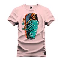 Camiseta Especial Plus Size Premium Estampada Caveira Universe