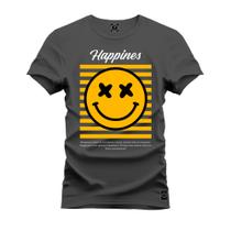 Camiseta Especial Plus Size Premium Estampada Happies