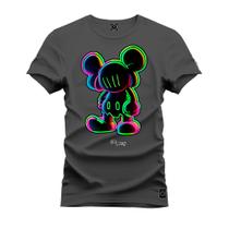 Camiseta Especial Plus Size Premium Estampada Neon Rato