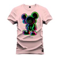 Camiseta Especial Plus Size Premium Estampada Neon Rato