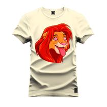 Camiseta Especial Plus Size Premium Estampada Simba