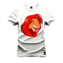 Camiseta Especial Plus Size Premium Estampada Simba